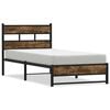vidaXL Cadre de lit en m&eacute;tal sans matelas ch&ecirc;ne fum&eacute; 90x200 cm