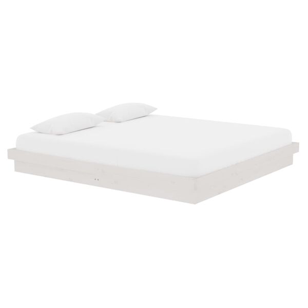 vidaXL Cadre de lit sans matelas blanc bois massif