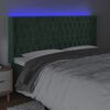 vidaXL T&ecirc;te de lit &agrave; LED Vert fonc&eacute; 183x16x118/128 cm Velours