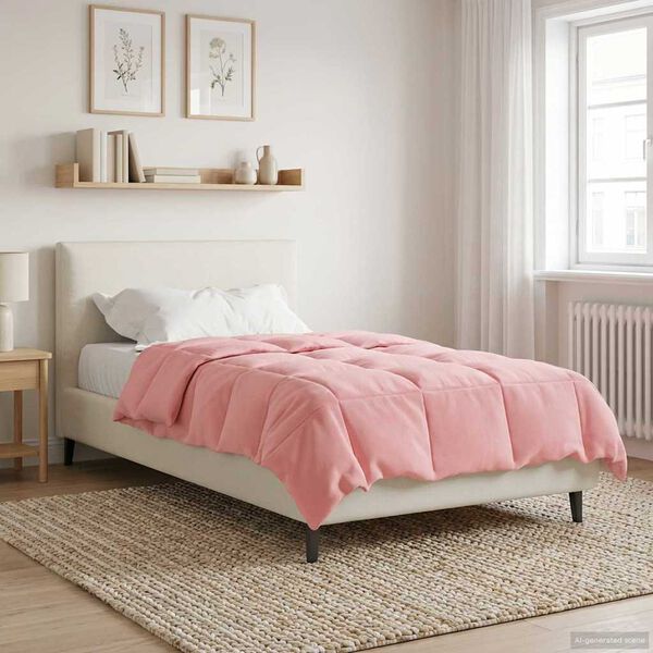 vidaXL Duvet complet toute l'ann&eacute;e Rose 135 x 220 cm Microfibre