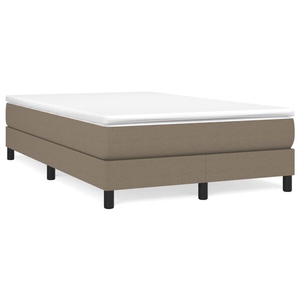 vidaXL Sommier &agrave; lattes de lit avec matelas taupe 120x190 cm tissu