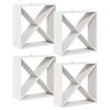 vidaXL &Eacute;tag&egrave;re &agrave; vin 4 pi&egrave;ces Blanc 62 x 25 x 62 cm Pin massif