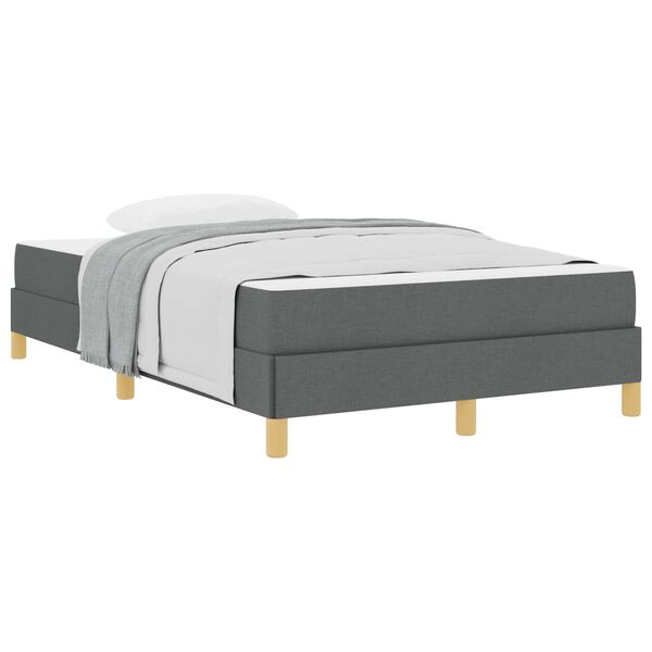 vidaXL Lit &agrave; ressorts avec matelas Gris fonc&eacute; 120 x 200 cm tissu