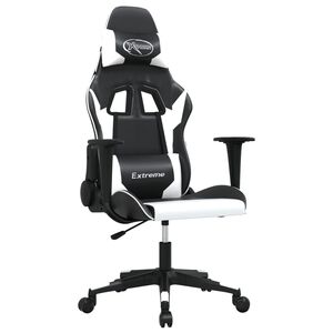 vidaXL Chaise de jeu Noir et blanc Similicuir