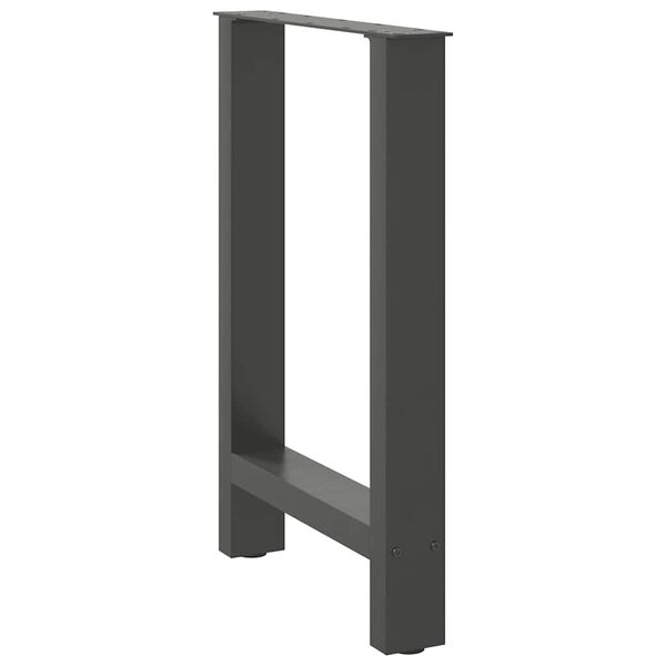 vidaXL Pieds de table &agrave; manger Anthracite 2 pi&egrave;ces 50 x (72-73) cm Acier