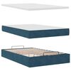 vidaXL Lit ottoman avec matelas et LED bleu fonc&eacute; 90x200cm velours