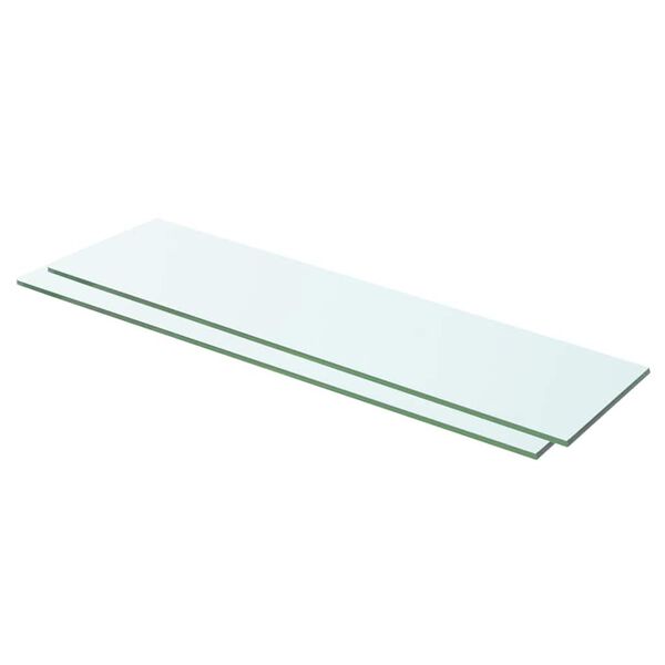 vidaXL Panneaux d'&eacute;tag&egrave;re 2 pcs Verre Transparent 60 x 12 cm