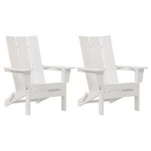 vidaXL Chaise de jardin 2 pcs Blanc 80.5 x 74.5 x 92 cm Poly&eacute;thyl&egrave;ne