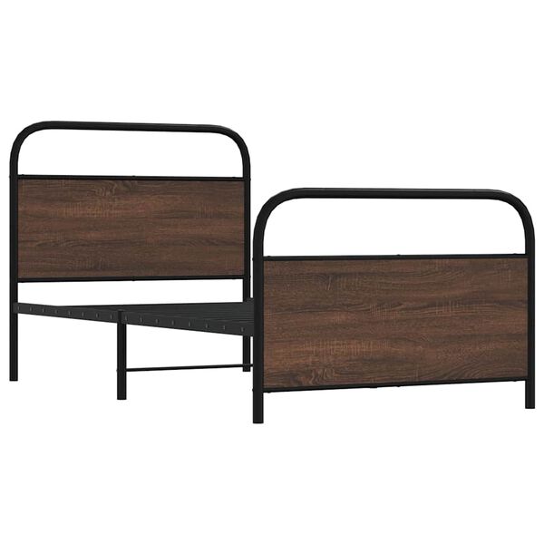 vidaXL Cadre de lit sans matelas 100x200 cm ch&ecirc;ne marron