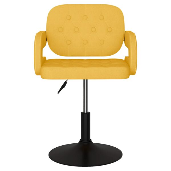 vidaXL Chaises pivotantes &agrave; manger lot de 2 jaune moutarde tissu