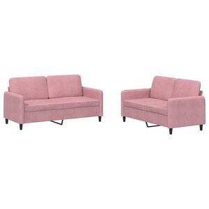 vidaXL Ensemble de canap&eacute;s 2 pcs rose velours