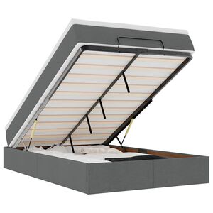 vidaXL Cadre de lit ottoman avec matelas gris fonc&eacute; 120x190 cm tissu