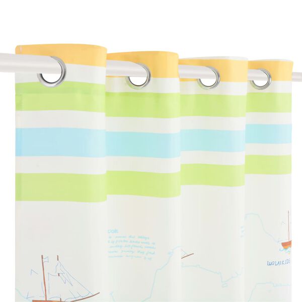 vidaXL Rideau occultant imprim&eacute; enfants 2 pcs 140x240 cm voyager monde