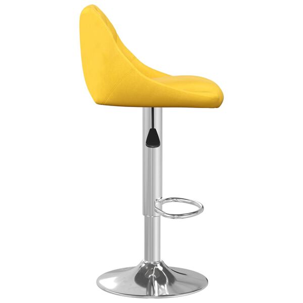 vidaXL Tabouret de bar Jaune moutarde Velours