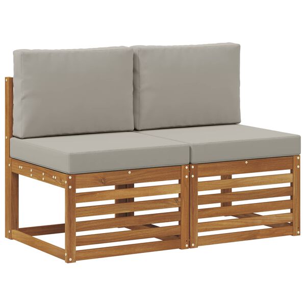 vidaXL 2 Pi&egrave;ce Sofa de milieu ext&eacute;rieur Bois d'Acacia Massif Naturel