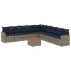 vidaXL Ensemble de canap&eacute; de jardin 10 pcs avec coussins gris r&eacute;sine tress&eacute;e