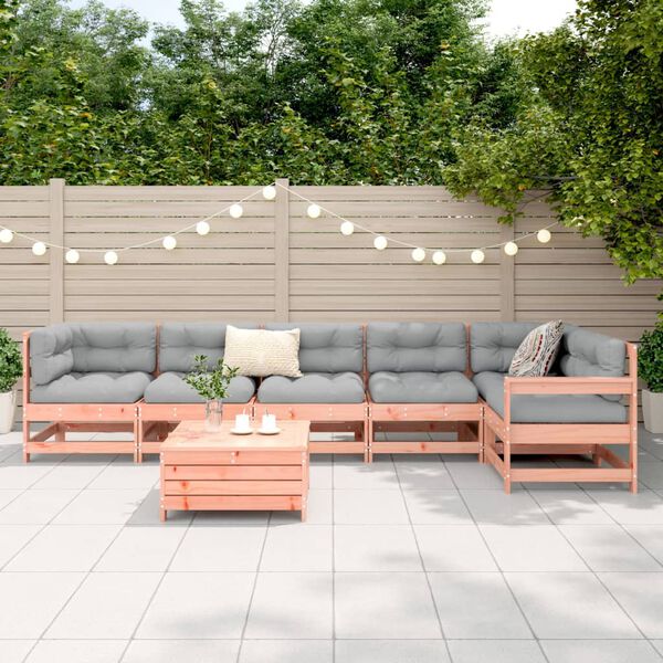 vidaXL Salon de jardin 7 pcs bois massif sapin de douglas