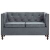 vidaXL Canap&eacute; Chesterfield &agrave; 2 places Rev&ecirc;tement en tissu Gris