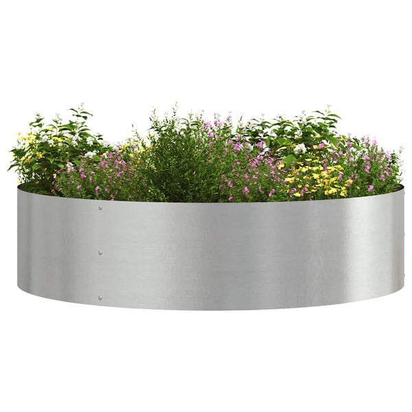 vidaXL Anneau de jardini&egrave;re Argent&eacute; 80 x 80 x 20 cm Acier inoxydable