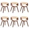 vidaXL Chaises à manger lot de 6 crème bois courbé et similicuir