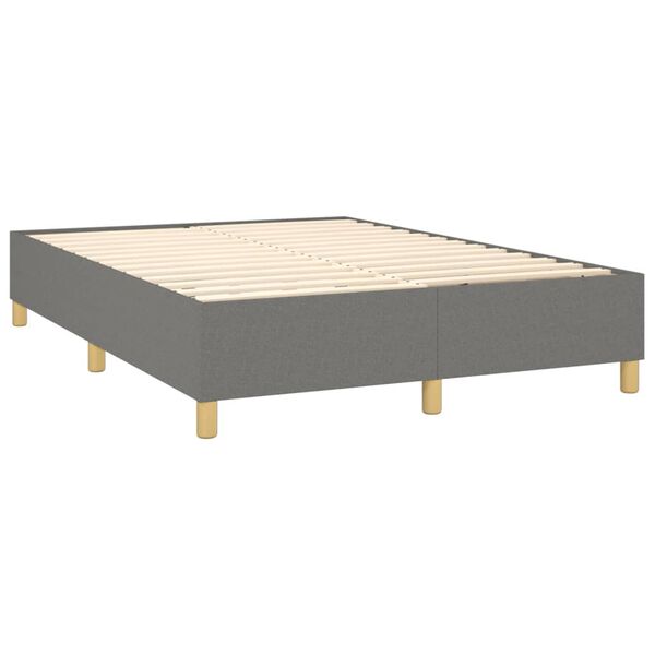 vidaXL Sommier &agrave; lattes de lit avec matelas Gris fonc&eacute; 140x190cm Tissu