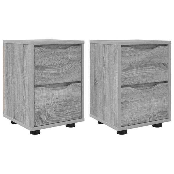 vidaXL Tables de chevet 2 pcs Gris Sonoma 30,5 x 30 x 43 cm
