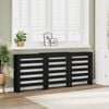 vidaXL Cache-radiateur noir 205x21,5x83,5 cm bois d'ing&eacute;nierie