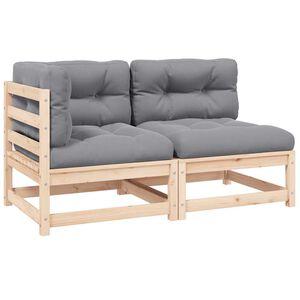vidaXL Salon de jardin 2 pcs avec coussins Bois de pin massif