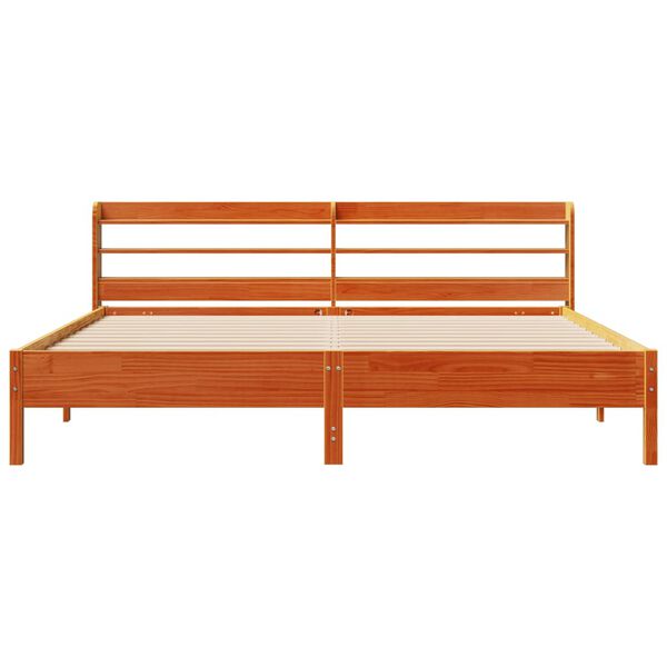 vidaXL Cadre de lit sans matelas cire marron 180x200cm bois pin massif