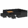 vidaXL Ensemble de canap&eacute; de jardin avec coussin 12 pcs Noir polyrotin