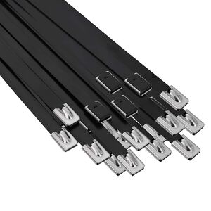 vidaXL Attache de c&acirc;ble 25 pc 7,9 x 250 mm Noir