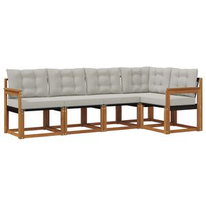 vidaXL Ensemble de canap&eacute;s d'ext&eacute;rieur 5 pcs Gris Naturel et Clair