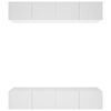 vidaXL Meubles TV 4 pcs blanc 80x30x30 cm bois d'ing&eacute;nierie