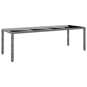 vidaXL Table de jardin 250x100x75 cm Verre tremp&eacute; et R&eacute;sine tress&eacute;e