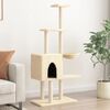 vidaXL Arbre à chat avec griffoirs en sisal Crème 145 cm