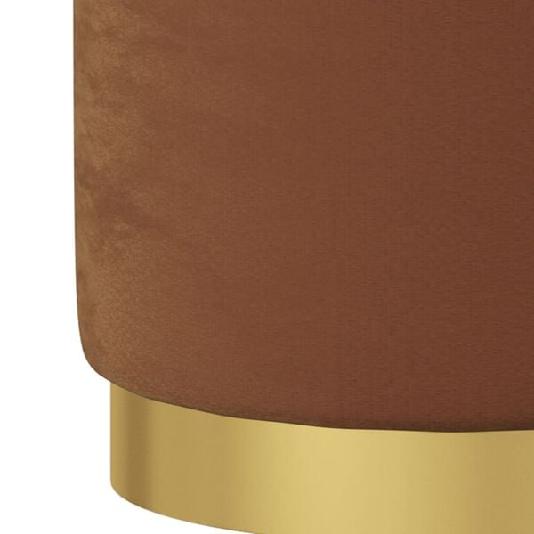 vidaXL Tabouret de rangement rond Marron Velours 31 x 37 cm