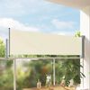 vidaXL Auvent lat&eacute;ral r&eacute;tractable de patio 80x300 cm Cr&egrave;me