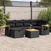 vidaXL Salon de jardin 7 pcs avec coussins noir r&eacute;sine tress&eacute;e