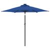 vidaXL Parasol de jardin avec m&acirc;t en acier bleu azur&eacute; 225x225x212 cm
