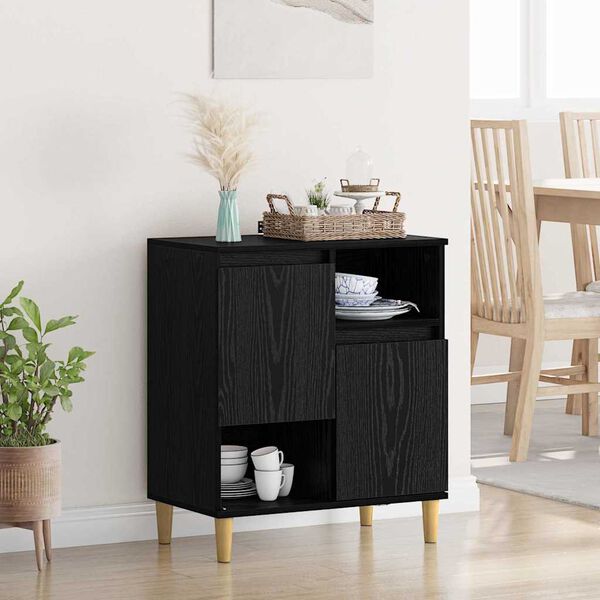 vidaXL Buffet Ch&ecirc;ne noir 35 x 60 x 70 cm Bois d'ing&eacute;nierie