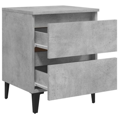 vidaXL Tables de chevet 2 pcs gris béton 40x35x50 cm bois d'ingénierie