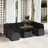 vidaXL Ensemble de canap&eacute; de jardin avec coussin 10 pcs Noir