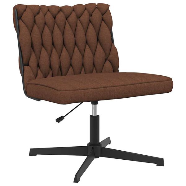 vidaXL Chaise pivotante de bureau Marron Tissu