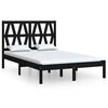 vidaXL Cadre de lit sans matelas noir bois de pin massif