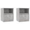 vidaXL Tables de chevet 2 pcs Gris b&eacute;ton 40x40x50 cm Agglom&eacute;r&eacute;