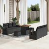 vidaXL Ensemble de canap&eacute; de jardin avec coussin 9 pcs Noir