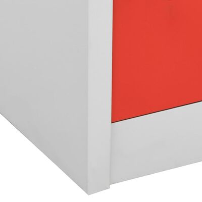 vidaXL Armoires à casiers 5 pcs Gris clair et rouge 90x45x92,5cm Acier
