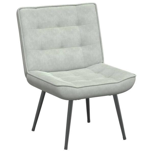 vidaXL Chaise de relaxation gris clair 64x74x84 cm velours