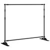 vidaXL Support de toile de fond noir 254x243 cm acier