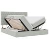 vidaXL Lit de Rangement avec matelas Gris clair 200 x 200 cm Velours